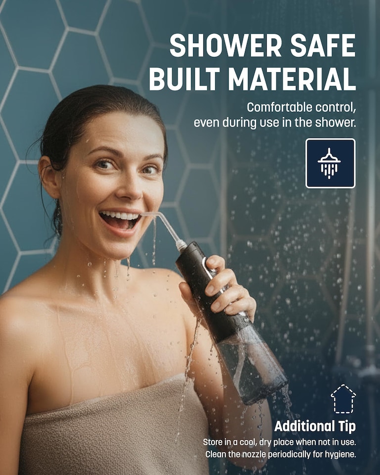 image 1 of Keplin Cordless Rechargeable Water Flosser 300ml Tank 4 Cleaning Modes