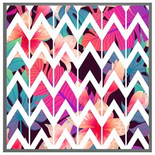 Tropical geometric zig zags (Picture Frame) Grey | M