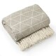 image 1 of Geo Diamond Collection Recycled Cotton Throw in Natural (50" x 60") Brown | Natural
