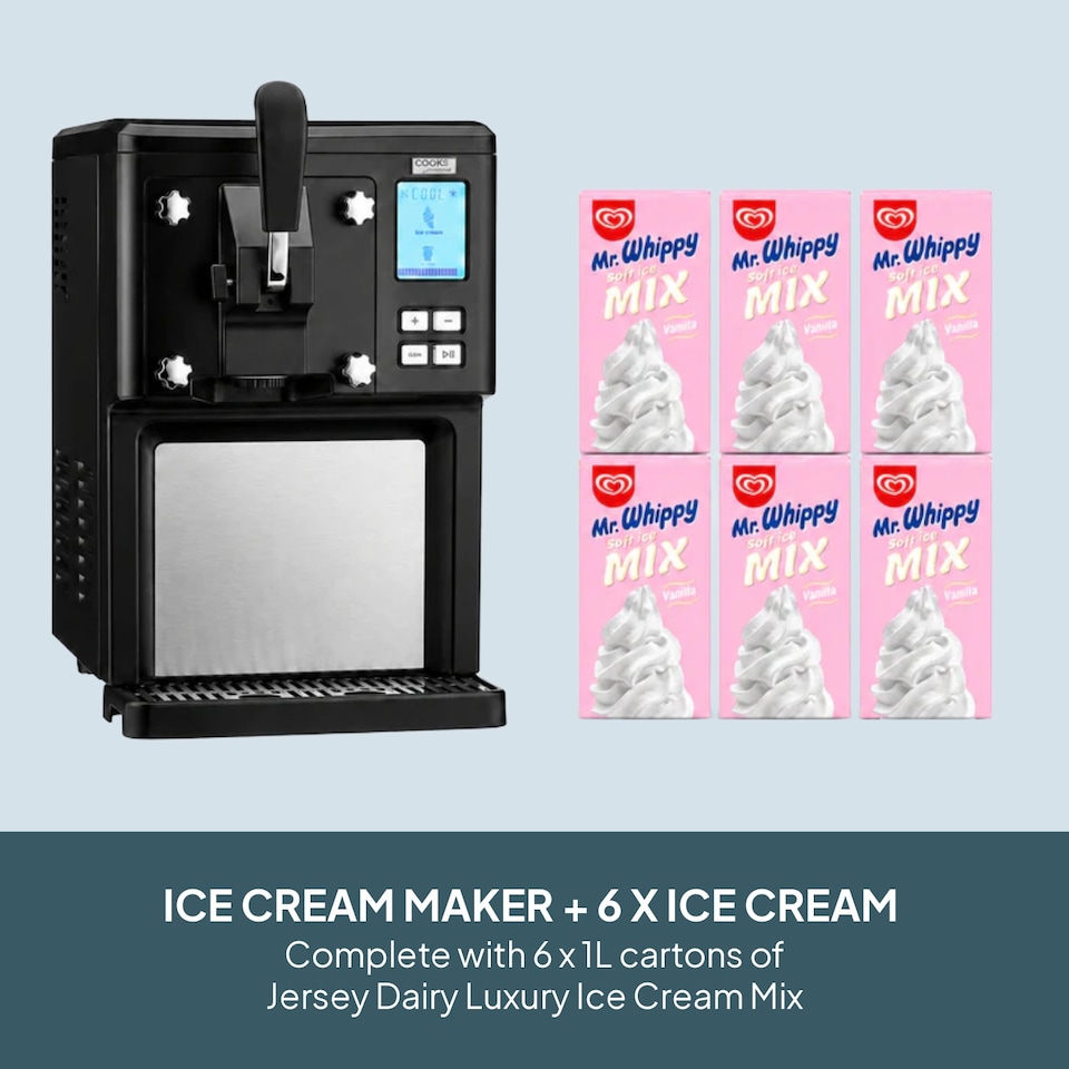 image 1 of Cooks Professional Digital Soft Serve Ice Cream Maker with 6 x 1L Mr Whippy Ice Cream Mix
