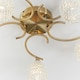 image 4 of Boyer 5 Light Semi Flush Multi Arm Ceiling Light Antique Brass, Glass, G9