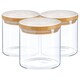 image 1 of Argon Tableware Scandi Glass Storage Jars with Wooden Lids - 550ml - Pack of 3