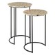 image 2 of Interiors by Premier Set of 2 Pearl Side Nesting Tables, Round Top Tables with Black Iron Legs, Couch Side Tables for Living Room