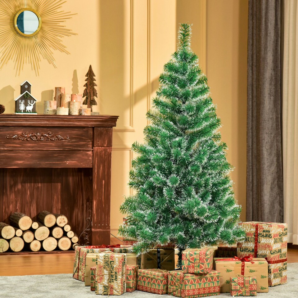 image 1 of HOMCOM 5FT Home Decoration Artificial Christmas Tree Xmas Gift Metal Stand