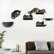 image 2 of PawHut Wall Mounted Cat Tree 4PC Kitten Activity Centre with Sisal Dark Grey