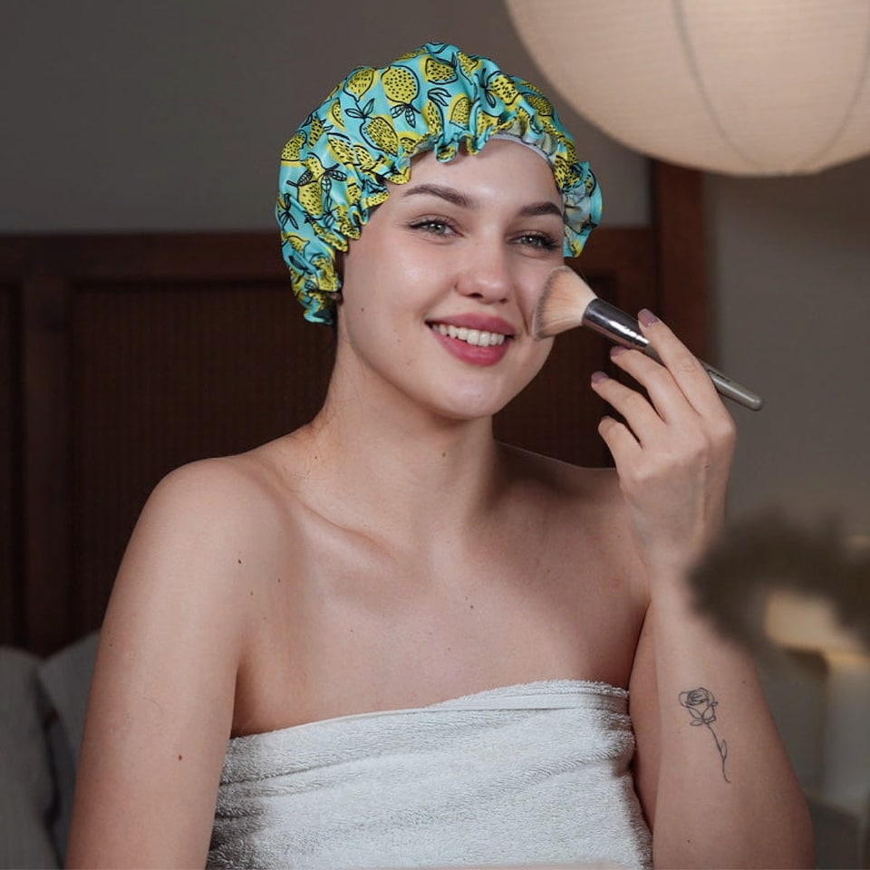 image 1 of SMUG Shower Cap - Lemon Print