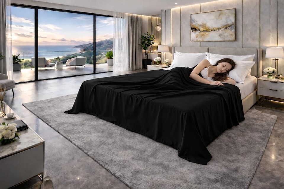 image 1 of HOMES-LINEN Polycotton Flat Sheet Easy Care Bed Sheet