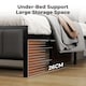 image 5 of Levede Double Bed Frame Upholstered Headboard Metal Base LED USB Lights | Grey | Double | Double