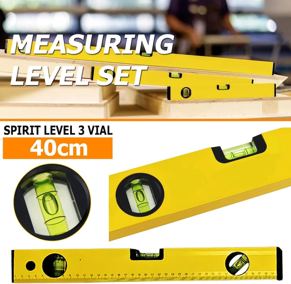 image 1 of Spirit Level, 3pcs High Accuracy Spirit Level Set Lightweight DIY Builder 400, 600, 1000mm, Aluminum Alloy Level Set
