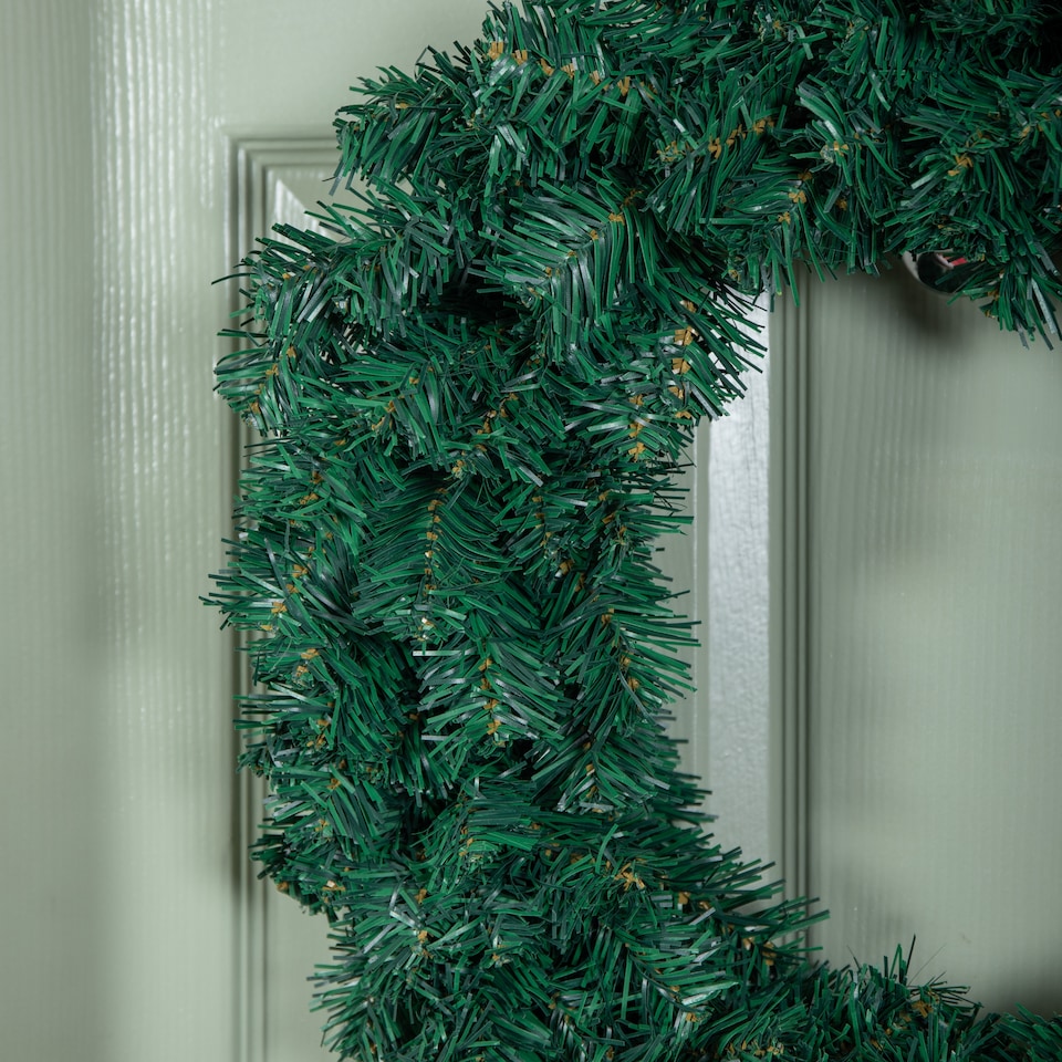 image 1 of 60cm Plain Green Christmas Wreath with 160 Tips