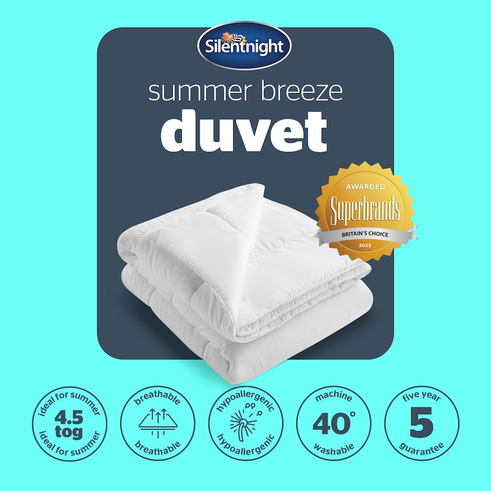 image 1 of Silentnight Summer Breeze 4.5 Tog Duvet | White