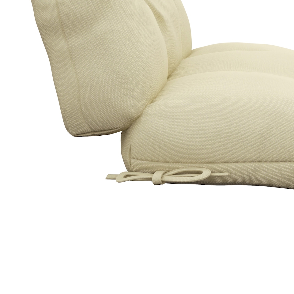 image 1 of Outsunny 2pc Outdoor Seat Cushion with Backrest, Ties, for Garden, Beige