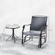 image 5 of Outsunny Glider Rocking Chair & Table Set 2 Single Seaters Rocker Garden Swing Chair Patio Furniture Bistro Set Grey