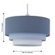 image 7 of First Choice Lighting Gabi Blue Ombre Linen 3 Tier Ceiling Light Shade Blue