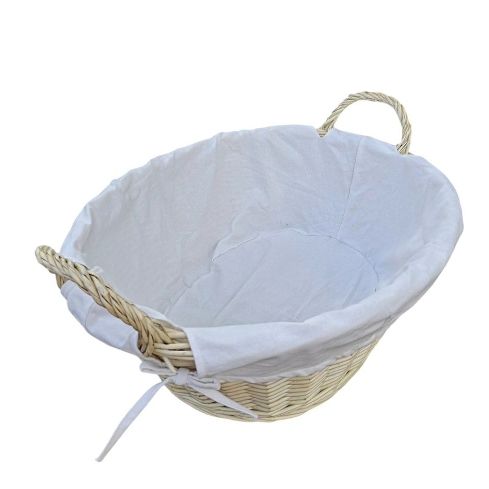 image 1 of Mellow Buff Willow Cotton Lined Laundry Basket