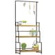image 1 of Outsunny 3 Tiered Plant Stand Rack with Hanging Hooks for Indoor Outdoor