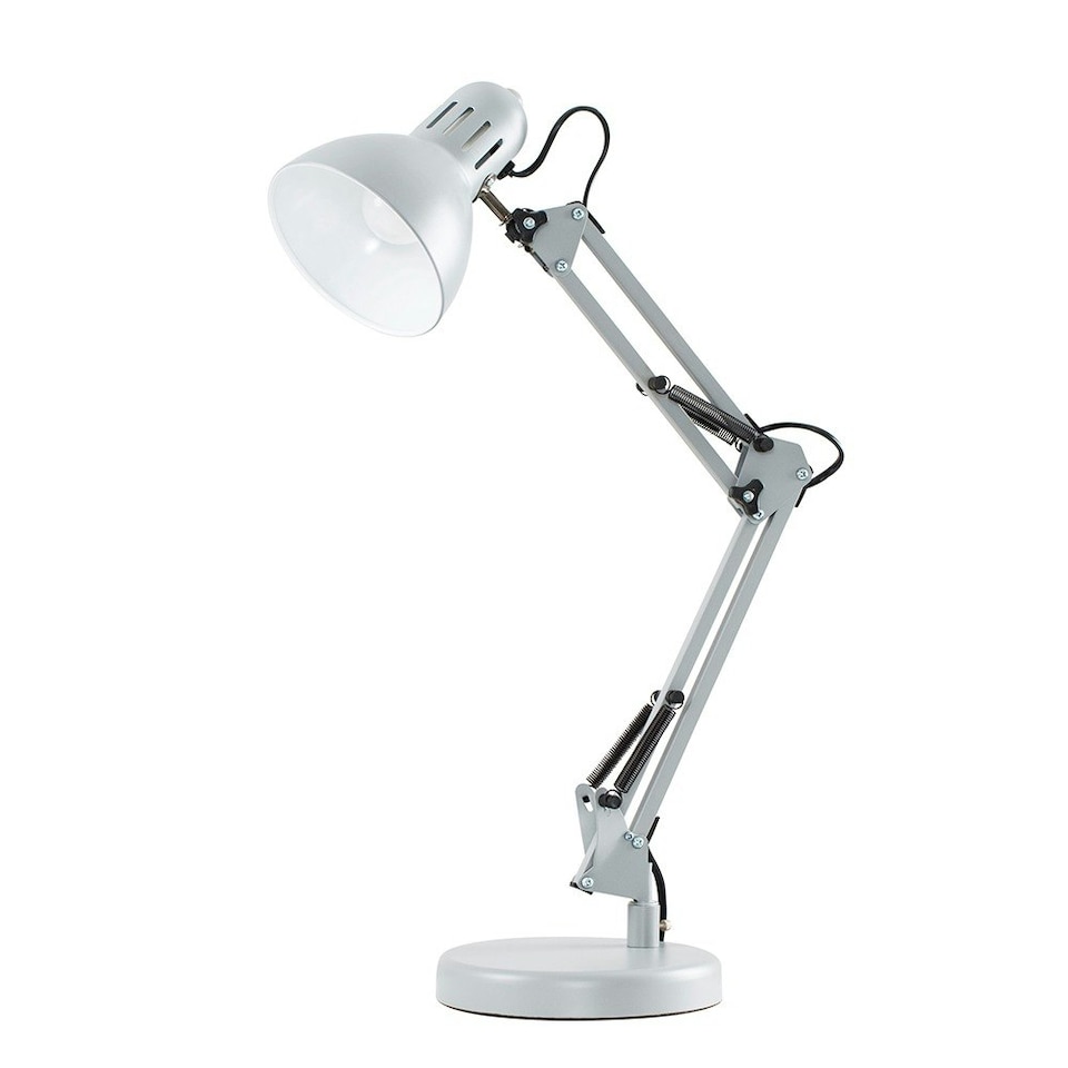 image 1 of ValueLights Monda Gloss Grey Table Lamp and E14 Golfball LED 4W Warm White 3000K Bulb Grey