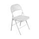 image 8 of Heavy Duty White Padded Folding Metal Desk Office Chair Seat | White