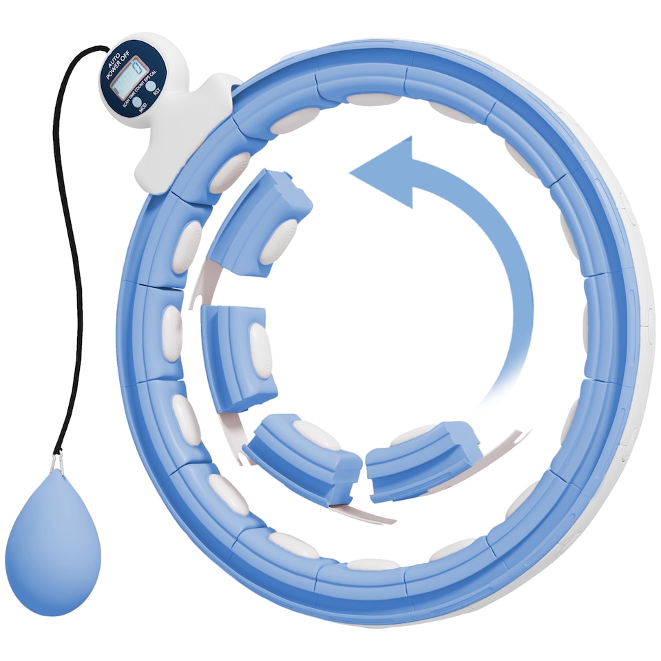 image 1 of SPORTNOW Smart Weighted Hula Hoop with 16 Detachable Knots, Light Blue