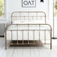 image 3 of Camden Victorian Hospital Style Distressed Antique Brass Effect Metal Bed Frame | Bronze | Antique Brass | Small Double