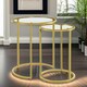 image 1 of Set Of 2 Round Gold Nesting Tables With Tempered Glass | Gold