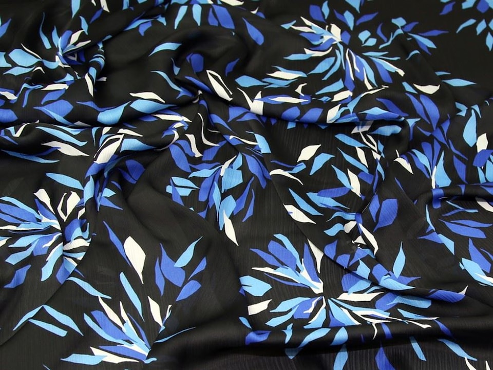 Blue Crinkle Satin Fabric for Dressmaking, 144cm / 56" Wide - per metre