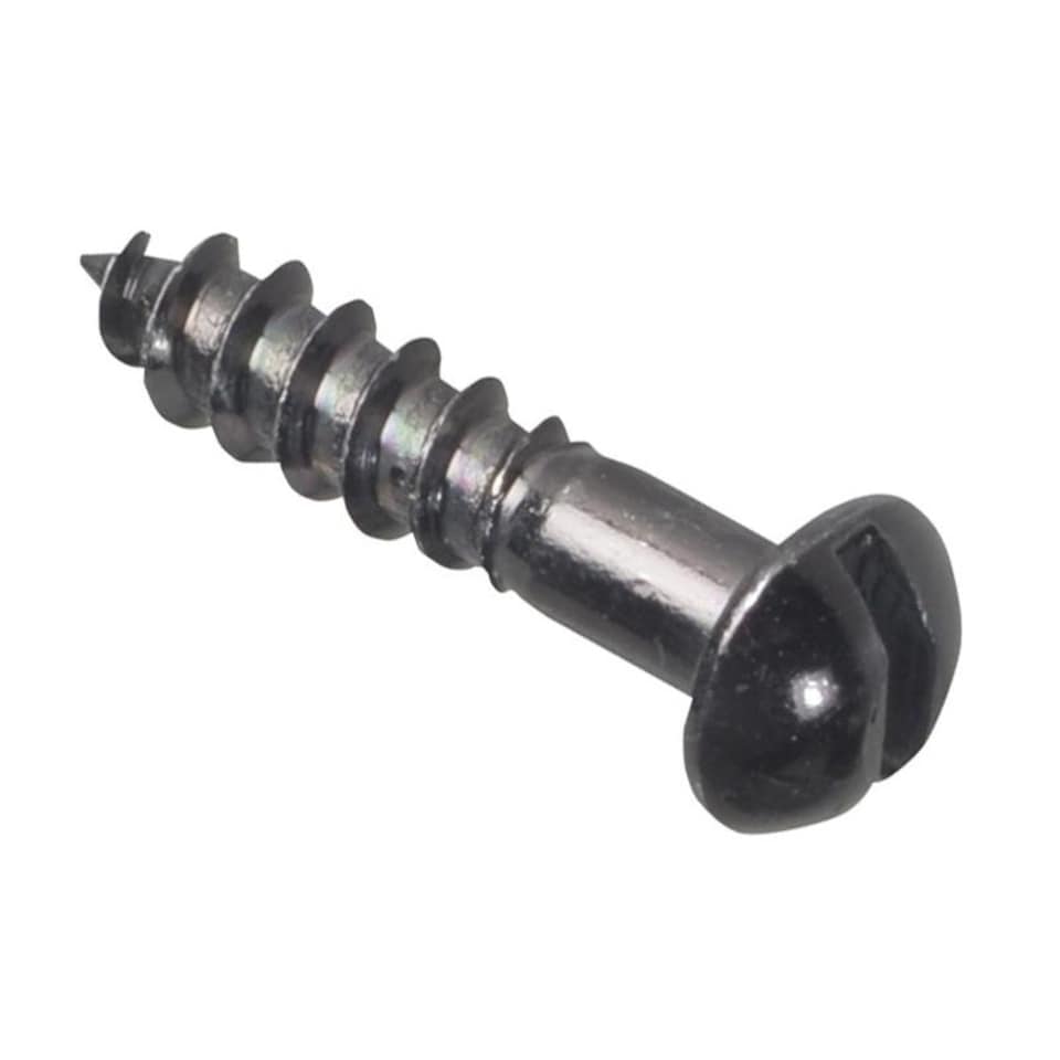 Forgefix Wood Screw Slotted Round Head St Black Japanned 3/4in X 8 Forgepack 25 - Multi Colour - One Size