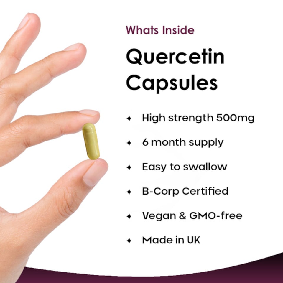 image 1 of Quercetin Supplement 500mg High Strength Antioxidant Capsule