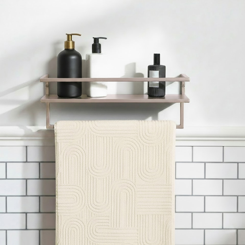 image 1 of OHS Towel Rail Bathroom Shelf Space Saving Storage Unit Wall Mounted