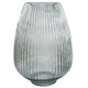 image 1 of Glass Vase Smoke Grey Ridged Glass Vase 30cm Botanik | Grey | 30