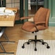 image 7 of COSTWAY Office Chair Mid Century Swivel Computer Desk Chair Brown Brown