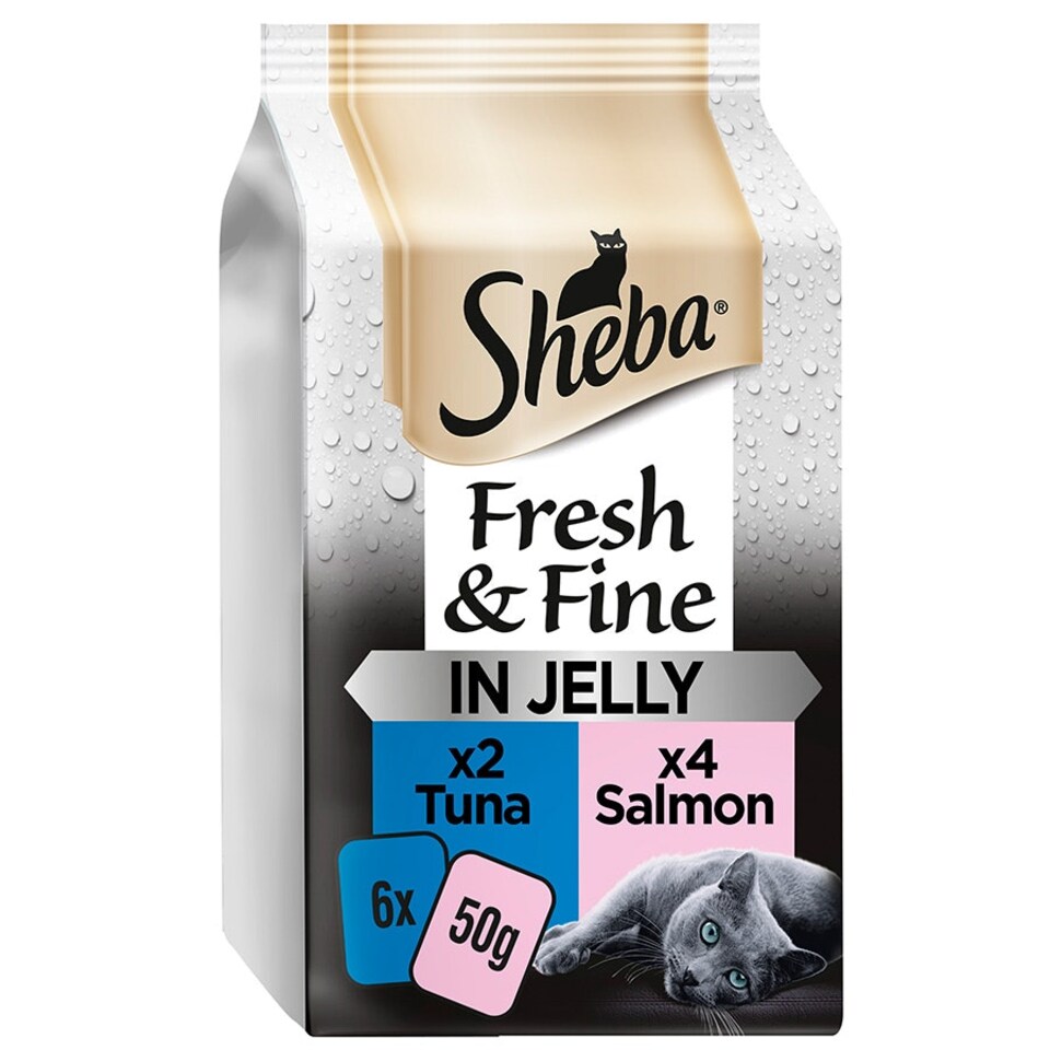 image 1 of Sheba Pouch Fresh and Fine Tuna and Salmon In Jelly 48 x 50g