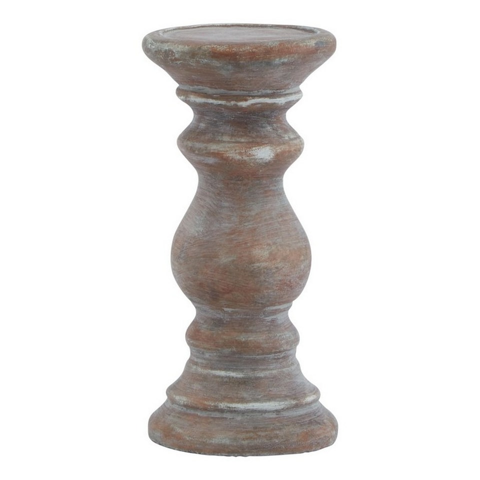 image 1 of Siena Small Column Candle Holder - Ceramic - L10 x W10 x H20 cm - Brown | Brown