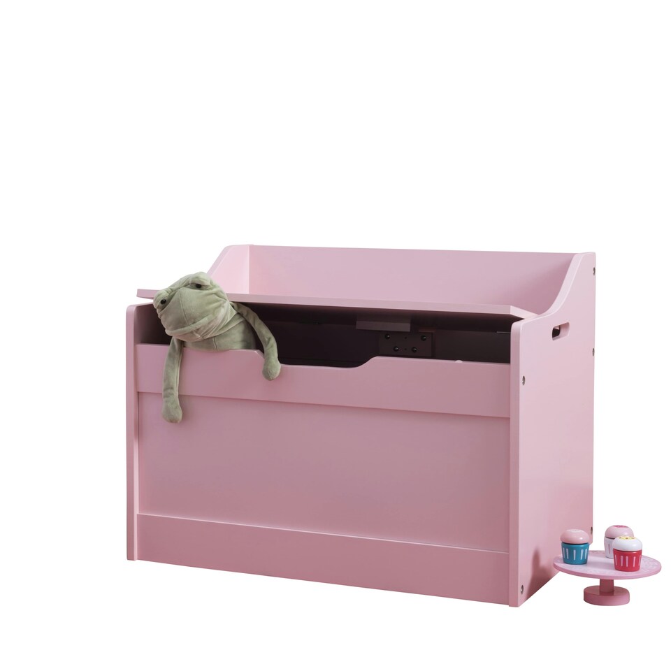image 1 of Lola Toy Box Storage Organiser in Classic White Pink