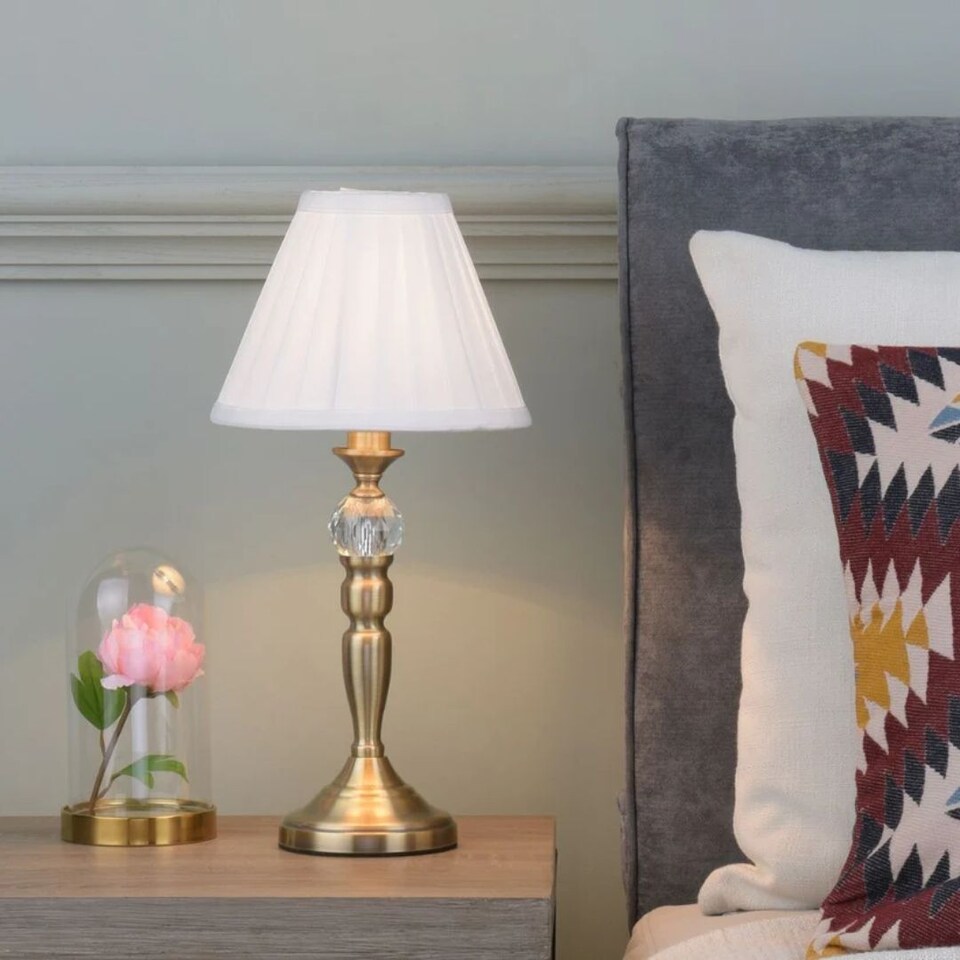 image 1 of Edwina Antique Brass Touch Table Lamp