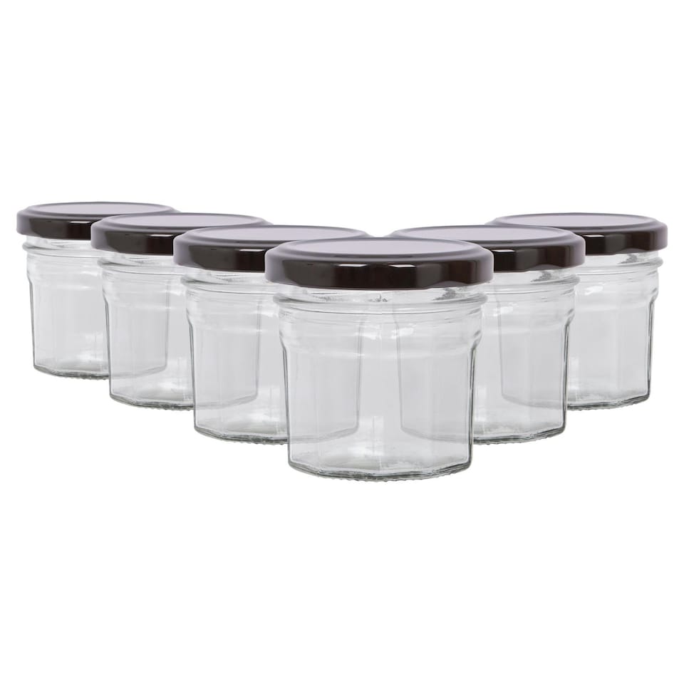 image 1 of Argon Tableware Glass Jam Jars with Lids - 90ml - Pack of 6