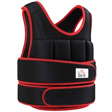 HOMCOM 20KGS Adjustable Weight Vest Running Gym Training Weight Loss, Red