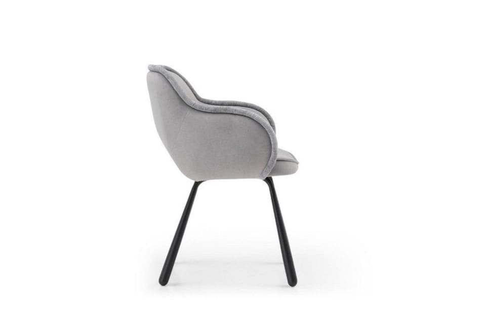 image 1 of Claudia Art Deco Dining Chairs (Pack of 2) - L52 x W44 x H84.5 cm - Grey | Grey