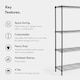 image 4 of VonHaus 4 Tier Wire Shelving Unit for Home Storage