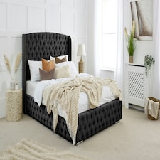Reily Plush King Bed Frame - Black