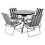 Table + 4 White & Black Stripes Chairs
