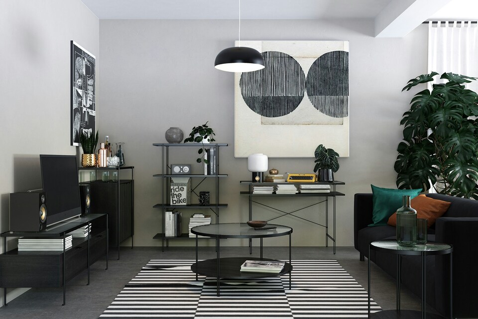 image 1 of Wainwright Round Coffee Table Black Oak | Black | BLACK OAK