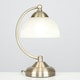 image 3 of ValueLights Curved Antique Brass & Frosted Glass Bedside Table Lamp- Complete with a 4w LED Bulb 3000K Warm White | Chrome