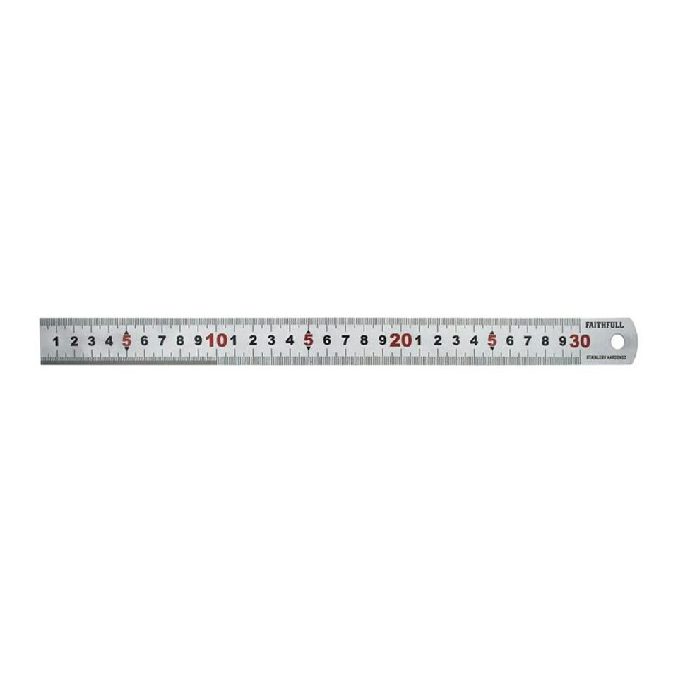 Faithfull Measuring Rule, Matt Silver - Multi Colour - 300mm