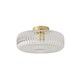 image 1 of ValueLights Calpe Large Ceiling Light Ribbed Smoked Shade | Gold
