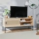 image 2 of Spinningfield Wood Effect Rattan TV Unit For TV's up to 55" Brown
