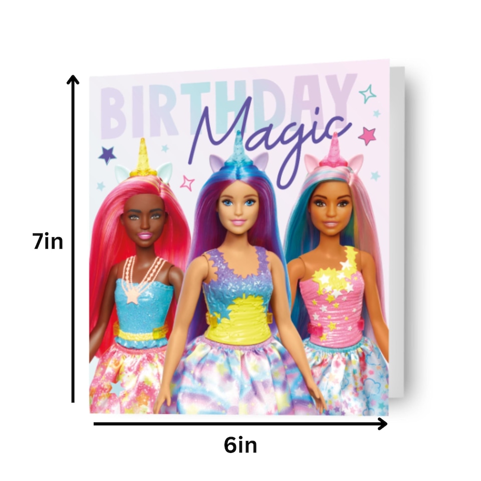 image 1 of Barbie Unicorn Birthday 'Magic' Card