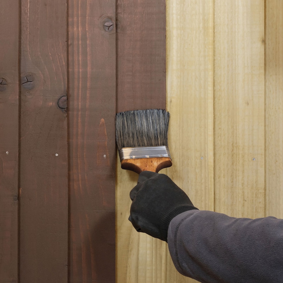 image 1 of Roxil Wood Stain Preserver (1L Chestnut) - 5 Year Protection for Indoor & Outdoor Decking, Fence, Shed, Furniture.5m Coverage