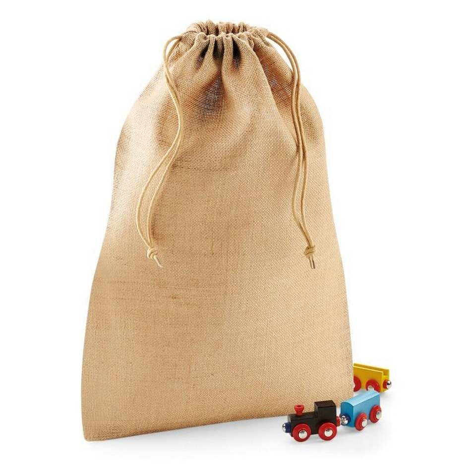 image 1 of Westford Mill Jute Stuff Bag - Natural - S (UTBC4868) | Multi