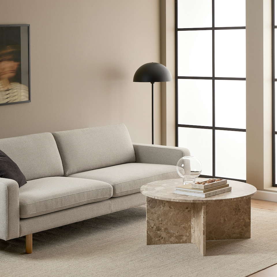 image 1 of Vega Round Coffee Table in Brown Marble